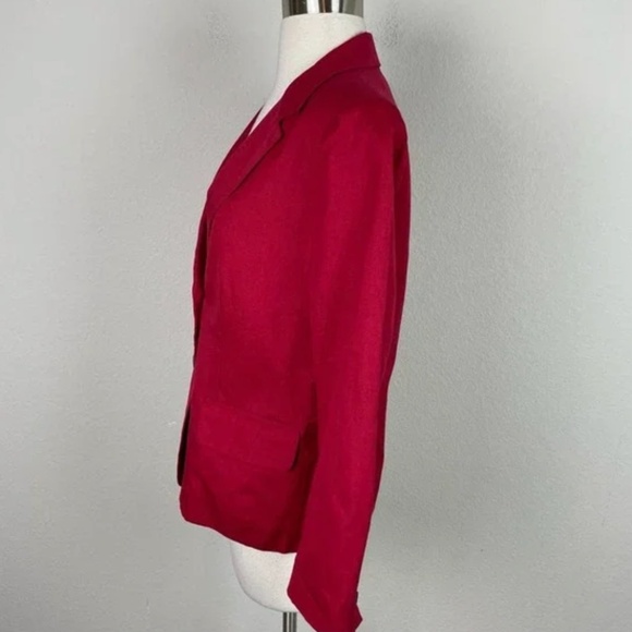 Lucky Brand Red Linen Blend 2 Button Blazer 8 - Picture 4 of 7
